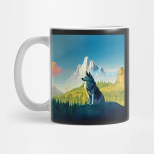 Majestic Wolf in the Mountains Mug